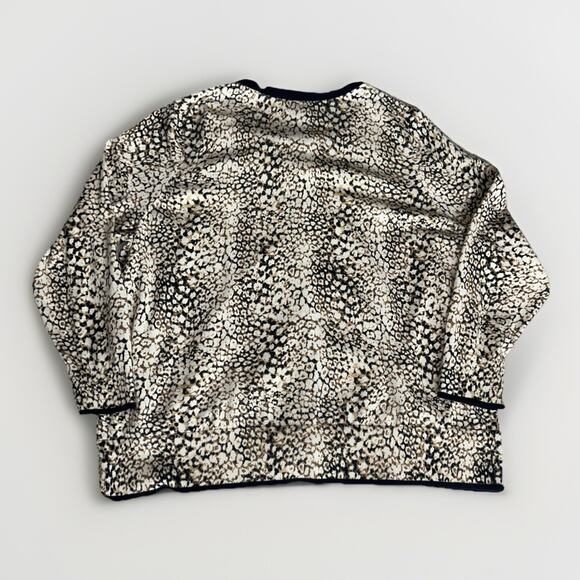 Lands’ End Women’s Supima Cotton Leopard Print Cardigan Sweater 2X 20W-22W - Picture 2 of 13